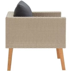 NOVA Chaise De Canapé De Jardin Unique Avec Coussins De Polyrattan Différentes Couleurs Canapé Simple De Jardin Avec Coussins Résine Tressée Beige Couleur : Anthracite Beige -Ponceuse et polisseuse Soldes 57224228 3