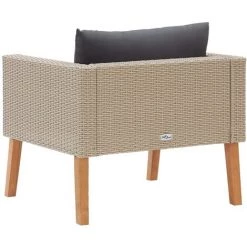 NOVA Chaise De Canapé De Jardin Unique Avec Coussins De Polyrattan Différentes Couleurs Canapé Simple De Jardin Avec Coussins Résine Tressée Beige Couleur : Anthracite Beige -Ponceuse et polisseuse Soldes 57224228 4