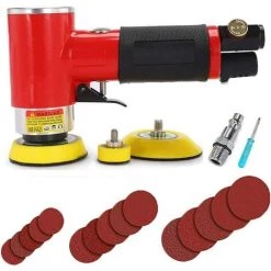 Yoouyida Mini Ponceuse Excentrique à Air Comprimé Polisseuse Ensemble De Polissage 25mm 50mm 75mm, 20000 Tr/min Avec éponge De Polissage 15 Pièces Ponceuse Excentrique à Air Comprimé Voiture, Sanderl