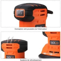 TODOT Ponceuse Vibrante, Ponceuse De Détail Professionel, 130W,12000 RPM, 12pcs Papiers Abrasifs, PMS01A 9 TODOT Ponceuse Vibrante, Ponceuse De Détail Professionel, 130W,12000 RPM, 12pcs Papiers Abrasifs, PMS01A -Ponceuse et polisseuse Soldes 58757976 3