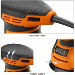 TODOT Ponceuse Excentrique 350W, 6 Vitesses Variables, 12 X Papier Abrasif 125mm (80/180), 13000 RPM, Interrupteur Anti-poussière - PRS01A -Ponceuse et polisseuse Soldes 58758015 3