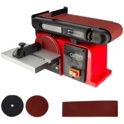 OXEO Ponceuse à Bande Et à Disque Stationnaire 370w - Combiné Ponceur