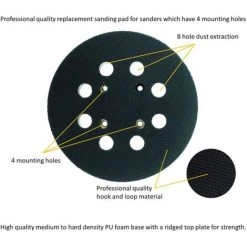 CHANCEY OSSCS002 125 Mm Moyen 8 Trous Ponceuse Orbitale Extracteur De Poussière Compatible Avec 4 Trous De Montage Ryobi Titan Erbauer Vonhaus Ginour Jellas Merterk Holife，SEMAket -Ponceuse et polisseuse Soldes 59283740 5