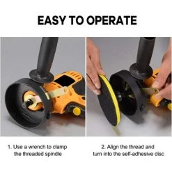 AOUGO Polisseuse De Voiture, 700W Polisseuse électrique Pour Métaux Et Meubles, Polisseuse Multifonctionnelle Joint De Vitrage Polissage De Voiture Vitesse Réglable (Règlement Européen) -Ponceuse et polisseuse Soldes 59300424 4