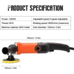 AOUGO 1200W 220V Vitesse Réglable Voiture électrique Polisseuse Machine à Cirer Automobile Meubles Outil De Polissage -Ponceuse et polisseuse Soldes 59300449 3