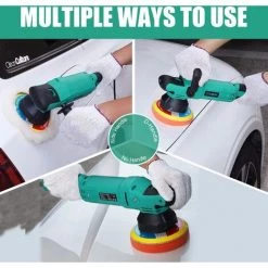 Polisseuse Orbitale Polisseuse Excentrique Stanew,Polisseuses Pour Auto Et Moto,4000RPM, 150mm Polissage Pad, 6 Vitesse Variable Ponceuse, Pour Le Polissage, Cirage, Ponçage - Vert -Ponceuse et polisseuse Soldes 59763081 3