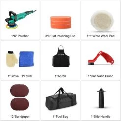 Polisseuse Orbitale Polisseuse Excentrique Stanew,Polisseuses Pour Auto Et Moto,4000RPM, 150mm Polissage Pad, 6 Vitesse Variable Ponceuse, Pour Le Polissage, Cirage, Ponçage - Vert -Ponceuse et polisseuse Soldes 59763081 4