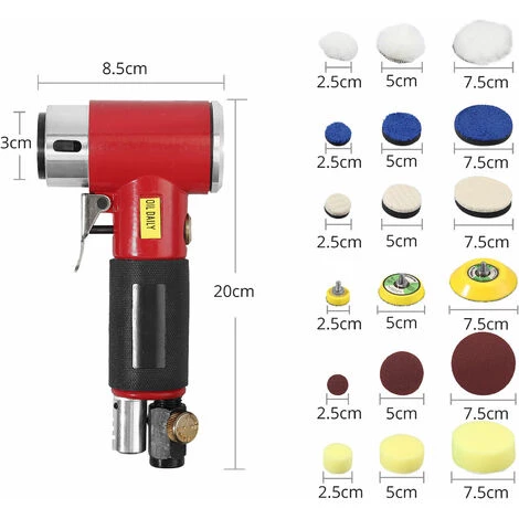 PROSTER Ponceuse Orbitale Pneumatique 1/4" Polisseuse à 90 ° Pour L'industrie Automobile 4 PROSTER Ponceuse Orbitale Pneumatique 1/4" Polisseuse à 90 ° Pour L'industrie Automobile – Image 2
