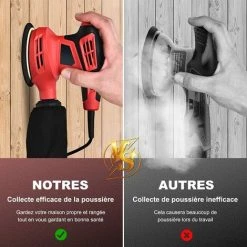 RELAX4LIFE Ponceuse Excentrique 300 W Avec 6 Vitesse Variables, Ponceuse Avec Collecteur De Poussière, 15 Papier Abrasif, Patin De Ponçage Ø12,5 CM, Pour Le Travail Du Bois & Ponçage, 6500-12000RPM 9 RELAX4LIFE Ponceuse Excentrique 300 W Avec 6 Vitesse Variables, Ponceuse Avec Collecteur De Poussière, 15 Papier Abrasif, Patin De Ponçage Ø12,5 CM, Pour Le Travail Du Bois & Ponçage, 6500-12000RPM -Ponceuse et polisseuse Soldes 60464655 3