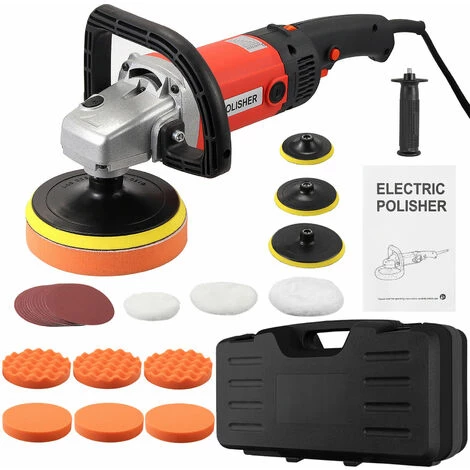 GETLITOOL Polisseuse électrique 8 Vitesses Variables Vitesse Variable 600-3600 Tr/min Meulage De Voiture Mouvement Rotatif 1400 W Avec éponges, Tampon De Polissage, Kit D'accessoires De Papier De Verre 24, Polissage, Cirage, Emballage En Boîte En Plastique Pour Déd 3 GETLITOOL Polisseuse électrique 8 Vitesses Variables Vitesse Variable 600-3600 Tr/min Meulage De Voiture Mouvement Rotatif 1400 W Avec éponges, Tampon De Polissage, Kit D'accessoires De Papier De Verre 24, Polissage, Cirage, Emballage En Boîte En Plastique Pour Déd