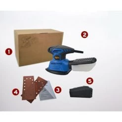 Yoouyida Ponceuse Vibrante130W - 14000 Tours Minute Ponceuse Triangulaire Avec Ramassage De La Poussière, Fixation à Doigts Et Patin De Ponçage Inclus -Ponceuse et polisseuse Soldes 61083743 3