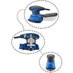 Yoouyida Ponceuse Vibrante130W - 14000 Tours Minute Ponceuse Triangulaire Avec Ramassage De La Poussière, Fixation à Doigts Et Patin De Ponçage Inclus -Ponceuse et polisseuse Soldes 61083743 4