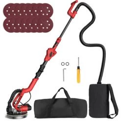 VISTRECK Ponceuse Murale 710 W Avec 14 Disques De Ponçage 6 Vitesses Variables 1000-1850 Tr/min Ponceuse électrique Pour Cloison Sèche Avec Poignée Pliable Et Sac De Transport