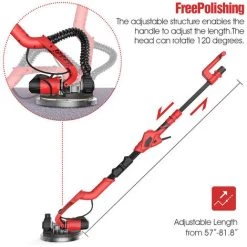 VISTRECK Ponceuse Murale 710 W Avec 14 Disques De Ponçage 6 Vitesses Variables 1000-1850 Tr/min Ponceuse électrique Pour Cloison Sèche Avec Poignée Pliable Et Sac De Transport 9 VISTRECK Ponceuse Murale 710 W Avec 14 Disques De Ponçage 6 Vitesses Variables 1000-1850 Tr/min Ponceuse électrique Pour Cloison Sèche Avec Poignée Pliable Et Sac De Transport -Ponceuse et polisseuse Soldes 61172605 4