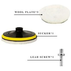 ILOVEMILAN 5 Pièces Ensemble Tampon De Polissage De Voiture Universel 4 Pouces Machine à Laine Kit De Polissage à La Cire Disques De Polisseuse De Carrosserie Détaillant Les Produits De Nettoyage -Ponceuse et polisseuse Soldes 61229844 3