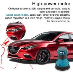 SUPERSELLER Ponceuse Orbitale Sans Fil à Moteur De Brosse De 125 Mm Meuleuse à Bois Polisseuse De Voiture électrique Multifonctionnel Bois Métal Cirage Polissage Meulage Ponceuse 3 Vitesses Pour Batterie Makita 18 V - Multicolore - Multicolore -Ponceuse et polisseuse Soldes 63065819 5