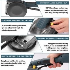 ASUPERMALL 10-150Hz Carrelage Machine Mur Carrelage Pose Outil Vibrant Avec Ventouse 100*100mm, Bleu 11 ASUPERMALL 10-150Hz Carrelage Machine Mur Carrelage Pose Outil Vibrant Avec Ventouse 100*100mm, Bleu -Ponceuse et polisseuse Soldes 63566668 5