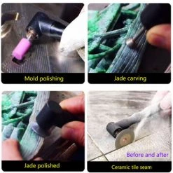 ASUPERMALL Meuleuse électrique à Coude à 90 °, Rectifieuse électrique, Dispositif De Polissage Polyvalent Avec Pince De 3 Mm Et Papier De Verre, Or -Ponceuse et polisseuse Soldes 63566870 4