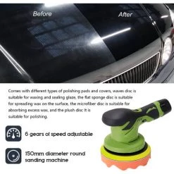 LIFCAUSAL Polisseuse De Voiture électrique Sans Fil 6 Vitesses De Vitesse Réglable Machine De Polissage Automatique Multifonctionnel Bois Métal Cirage Rectifieuse Multicolore (EU Plug) -Ponceuse et polisseuse Soldes 63745903 3