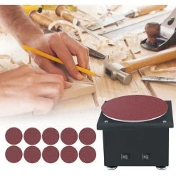 LIFCAUSAL Mini Ponceuse à Disque Et Rouleau De Ponçage électrique Affûteuse De Bords 7 Vitesses Variables DIY Benchtop Polissage Ponceuse Pour Bois Métal Acrylique Pierre Polissage,10 Disques De Ponçage (prise UE Et Type 1) -Ponceuse et polisseuse Soldes 63745926 5