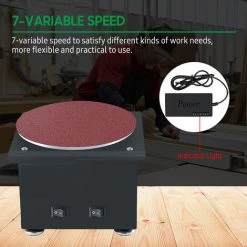 LIFCAUSAL Ponceuse à Disque Affûteuse De Bords électrique Et Rouleau De Ponçage Avec Kit De Tige D'extension Flexible 7 Vitesses Variables Avec Disque De Ponçage/bande/roue DIY Meuleuse De Polissage De Paillasse Pour Le Bois(prise UE Et Type 1) -Ponceuse et polisseuse Soldes 63746051 5