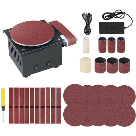 LIFCAUSAL Ponceuse à Bande Ponceuse à Disque Ponçage électrique Ponceuse à Polir Avec Kit De Tige D'extension Flexible Affûteuse De Bords électrique 7 Vitesses Variables Avec Disque De Ponçage/ceinture/bande/roue DIY Machine De Meulage De Polissage De Paillasse (pr 3 LIFCAUSAL Ponceuse à Bande Ponceuse à Disque Ponçage électrique Ponceuse à Polir Avec Kit De Tige D'extension Flexible Affûteuse De Bords électrique 7 Vitesses Variables Avec Disque De Ponçage/ceinture/bande/roue DIY Machine De Meulage De Polissage De Paillasse (pr