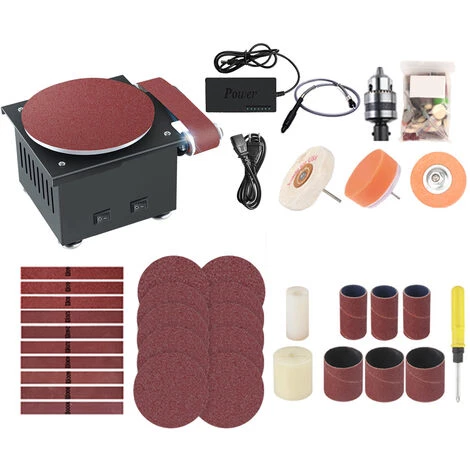 LIFCAUSAL Ponceuse à Bande Ponceuse à Disque Ponçage électrique Ponceuse à Polir Avec Kit De Tige D'extension Flexible Affûteuse De Bords électrique 7 Vitesses Variables Avec Disque De Ponçage/ceinture/bande/roue DIY Machine De Meulage De Polissage De Paillasse (pr 3 LIFCAUSAL Ponceuse à Bande Ponceuse à Disque Ponçage électrique Ponceuse à Polir Avec Kit De Tige D'extension Flexible Affûteuse De Bords électrique 7 Vitesses Variables Avec Disque De Ponçage/ceinture/bande/roue DIY Machine De Meulage De Polissage De Paillasse (pr
