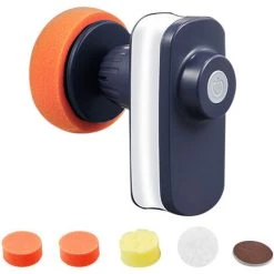 LIFCAUSAL Machine De Polissage De Voiture Portable électrique Pour Polissage De Voiture Avec 4 Types De Tampons De Polissage Longueur De Câble De 5 M, 12 000 Tr/min 12 V Bleu Foncé