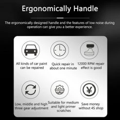 LIFCAUSAL Machine De Polissage De Voiture Portable électrique Pour Polissage De Voiture Avec 4 Types De Tampons De Polissage Longueur De Câble De 5 M, 12 000 Tr/min 12 V Bleu Foncé -Ponceuse et polisseuse Soldes 63746410 5