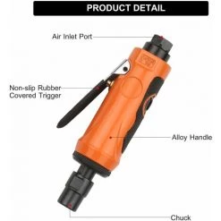 LIFCAUSAL Mini Meuleuse Droite à Air 22 000 Tr/min Kit D'outils Rotatifs De Polissage à Air Pneumatique équipé De Pinces 1/4" 1/8", 2 Clés Et 10 Pièces De Pierre Abrasive Montée KP-620H -Ponceuse et polisseuse Soldes 63810601 4