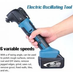 LIFCAUSAL Outil Oscillant électrique Outils De Rénovation Oscillants Multifonctions Sans Fil Au Lithium-ion 6 Vitesses Réglables Avec Angle De Pivotement De 4 ° -Ponceuse et polisseuse Soldes 63810718 2