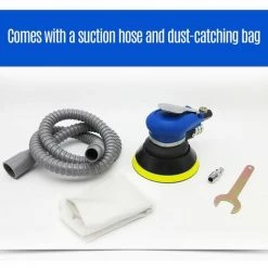 LIFCAUSAL Ponceuse à Air Sous Vide Ponceuse Pneumatique Auto-aspirateur Ponceuse Orbitale à Paume Meuleuse Polisseuse Ponceuse Outil 5 '' -Ponceuse et polisseuse Soldes 63810800 5