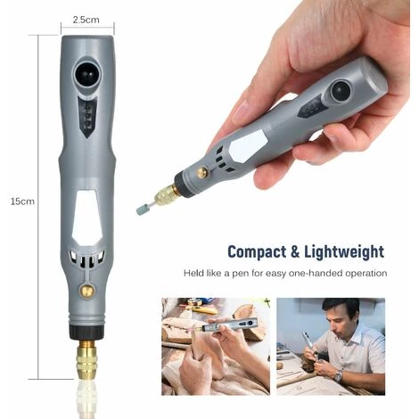 LIFCAUSAL Mini Meuleuse électrique Portative Multifonctionnelle 6000-15000 Tr/min Kit D'outils Rotatifs Rechargeables 3 En 1 Polisseuse Perceuse Meuleuse Stylo Machine Kit Avec Câble De Charge Micro USB 21 Pièces Accessoires Pour Polir Meulage Forage 5 LIFCAUSAL Mini Meuleuse électrique Portative Multifonctionnelle 6000-15000 Tr/min Kit D'outils Rotatifs Rechargeables 3 En 1 Polisseuse Perceuse Meuleuse Stylo Machine Kit Avec Câble De Charge Micro USB 21 Pièces Accessoires Pour Polir Meulage Forage – Image 3