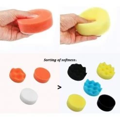 TINOR Éponge De Polissage 22Pcs Éponge De Polissage Pour Voiture Avec Kit D'Adaptateur Pour 3-inch Polissage De Polissage De Voiture Polissant -Ponceuse et polisseuse Soldes 64030125 3