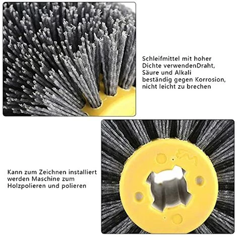 TINOR Brosse En Nylon Pour Roue De Traction - Grain 180/240 - Pour Brosse à Bois, Machine à Satiner (grain 180) 4 TINOR Brosse En Nylon Pour Roue De Traction - Grain 180/240 - Pour Brosse à Bois, Machine à Satiner (grain 180) – Image 2