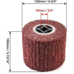 TINOR Brosse Abrasive Brosse En Fibre Synthétique Pour Rénovateur Extérieur, Ø120x100x19mm, Grain 80 -Ponceuse et polisseuse Soldes 64031946 3