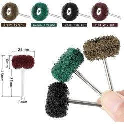 MEZHENG 80PCS Abrasifs Roue De Polissage Polissage Roues Marron 2,5 Cm Grain 80 150 Grain Grain 240 300 Grain 80 Pcs Pour Dremel Outils Rotatifs -Ponceuse et polisseuse Soldes 64535149 2
