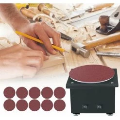 LIFCAUSAL Mini Ponceuse à Disque De Banc Affûteuse De Bord électrique 7 Vitesses Variables 10 Disques De Ponçage DIY Benchtop Ponçage Polissage Rectifieuse Pour Bois Métal Acrylique Pierre UE -Ponceuse et polisseuse Soldes 64557290 5