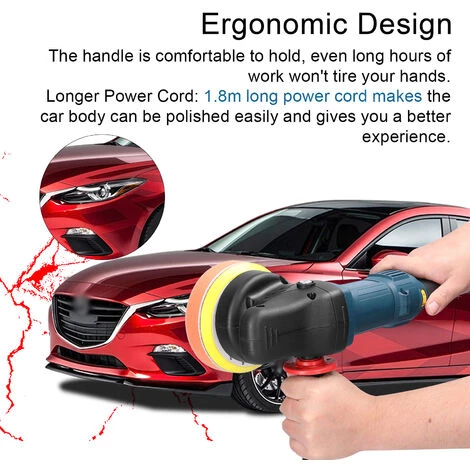 ASUPERMALL Ponceuse Excentrique électrique 980W 5 Pouces Polisseuse Disque 125mm Ménage Traitement Du Bois Meubles Voiture Polisseuse 6 Vitesses Variables DA Polisseuse Avec 2 Tampons 6 ASUPERMALL Ponceuse Excentrique électrique 980W 5 Pouces Polisseuse Disque 125mm Ménage Traitement Du Bois Meubles Voiture Polisseuse 6 Vitesses Variables DA Polisseuse Avec 2 Tampons – Image 4