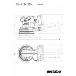 METABO® Metabo SXA 18 LTX 125 BL 600146850 Ponceuse Excentrique Sans Fil Sans Batterie 18 V -Ponceuse et polisseuse Soldes 64828168 3
