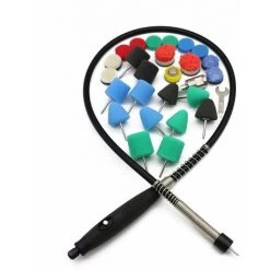 LIFCAUSAL Mini Tampon De Polissage Voiture Détaillant Perceuse Tampons De Polissage éponge Flexible Arbre Polissage Roues Kit Auto Polisseuse Machine Ensemble