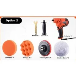 FUIENKO Mini Polisseuse Pour Voiture, 800W, Vitesse Variable, Machine De Pon?age Pour Orbitales, Outils électriques, 3500rpm,CHINA,Option 2