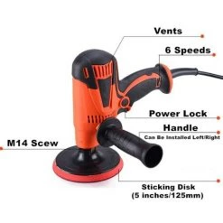 FUIENKO Polisseuse De Peinture Pour Voiture, 800W, 6 Vitesses, 3500 Tr/min, 220V, Machine à Polir, Soins, Pon?age, Outils Pour Le Nettoyage De Revêtement,Fédération De Russie,Option 1 -Ponceuse et polisseuse Soldes 65406338 5