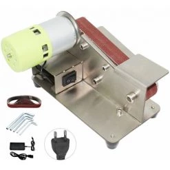 THSINDE Ponceuse à Bande Affûteuse De Couteaux à Angle Fixe à 15 Degrés Ponceuse à Bande Polisseuse Réglable à 7 Niveaux Machine à Polir 100 W Avec Bandes De Ponçage 10 Pièces, Prise Européenne