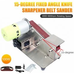 THSINDE Ponceuse à Bande Affûteuse De Couteaux à Angle Fixe à 15 Degrés Ponceuse à Bande Polisseuse Réglable à 7 Niveaux Machine à Polir 100 W Avec Bandes De Ponçage 10 Pièces, Prise Européenne -Ponceuse et polisseuse Soldes 65441301 3