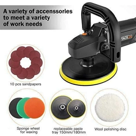 MVPOWER Polisseuse Excentrique 1500W. 180/150 MM Tampon De Polissage, 6 Vitesse Variable 7 MVPOWER Polisseuse Excentrique 1500W. 180/150 MM Tampon De Polissage, 6 Vitesse Variable – Image 5