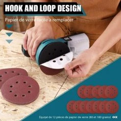 GIZCAM PRS01AS - Ponceuse Excentrique - 350W - 6 Vitesses Variables,Ponceuse Pour Le Ponçage Du Bois Avce Métal, Bricolage 9 GIZCAM PRS01AS - Ponceuse Excentrique - 350W - 6 Vitesses Variables,Ponceuse Pour Le Ponçage Du Bois Avce Métal, Bricolage -Ponceuse et polisseuse Soldes 65919133 3