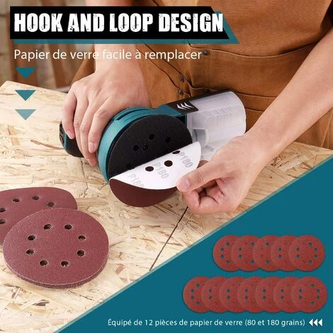 GIZCAM PRS01AS - Ponceuse Excentrique - 350W - 6 Vitesses Variables,Ponceuse Pour Le Ponçage Du Bois Avce Métal, Bricolage 5 GIZCAM PRS01AS - Ponceuse Excentrique - 350W - 6 Vitesses Variables,Ponceuse Pour Le Ponçage Du Bois Avce Métal, Bricolage – Image 3