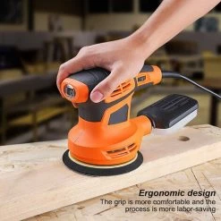 GIZCAM Ponceuse Excentrique 280W, 10 * 125mm Disques Abrasifs (80 Grains) Et 3 Accessoires De Polissage (tissu Microfibre, éponge Et Laine) Inclus -Ponceuse et polisseuse Soldes 65919381 5