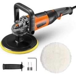 GIZCAM Polisseuse Excentrique 180mm 1200W Convient Au Polissage Des Voitures, Bateaux, Meubles